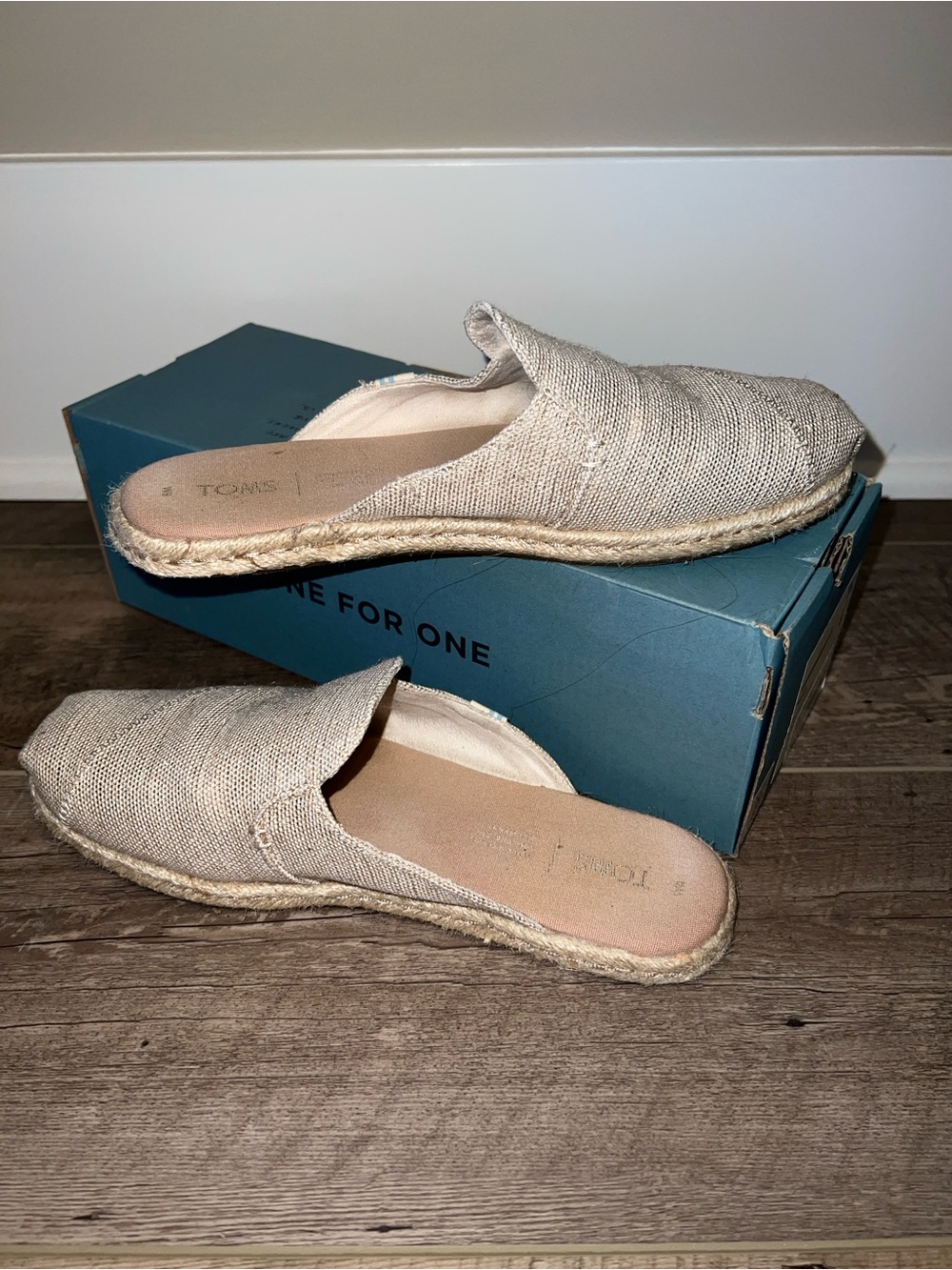TOMS Beige Espadrille Slip-On Mule